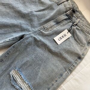 Cider Blue Boyfriend Jeans Distressed Style